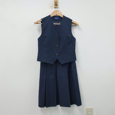 【中古】神奈川県 大和市立光丘中学校 女子制服 2点（ベスト・スカート）sf015986