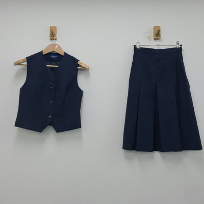 【中古】神奈川県 大和市立光丘中学校 女子制服 2点（ベスト・スカート）sf015986