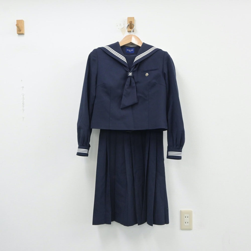 【中古】千葉県 逆井中学校 女子制服 5点（セーラー服・ニット・ジャンパースカート）sf015998