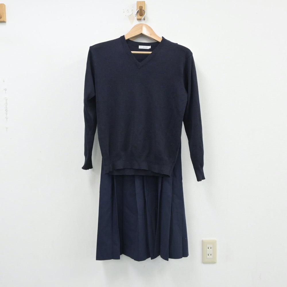 【中古】千葉県 逆井中学校 女子制服 5点（セーラー服・ニット・ジャンパースカート）sf015998