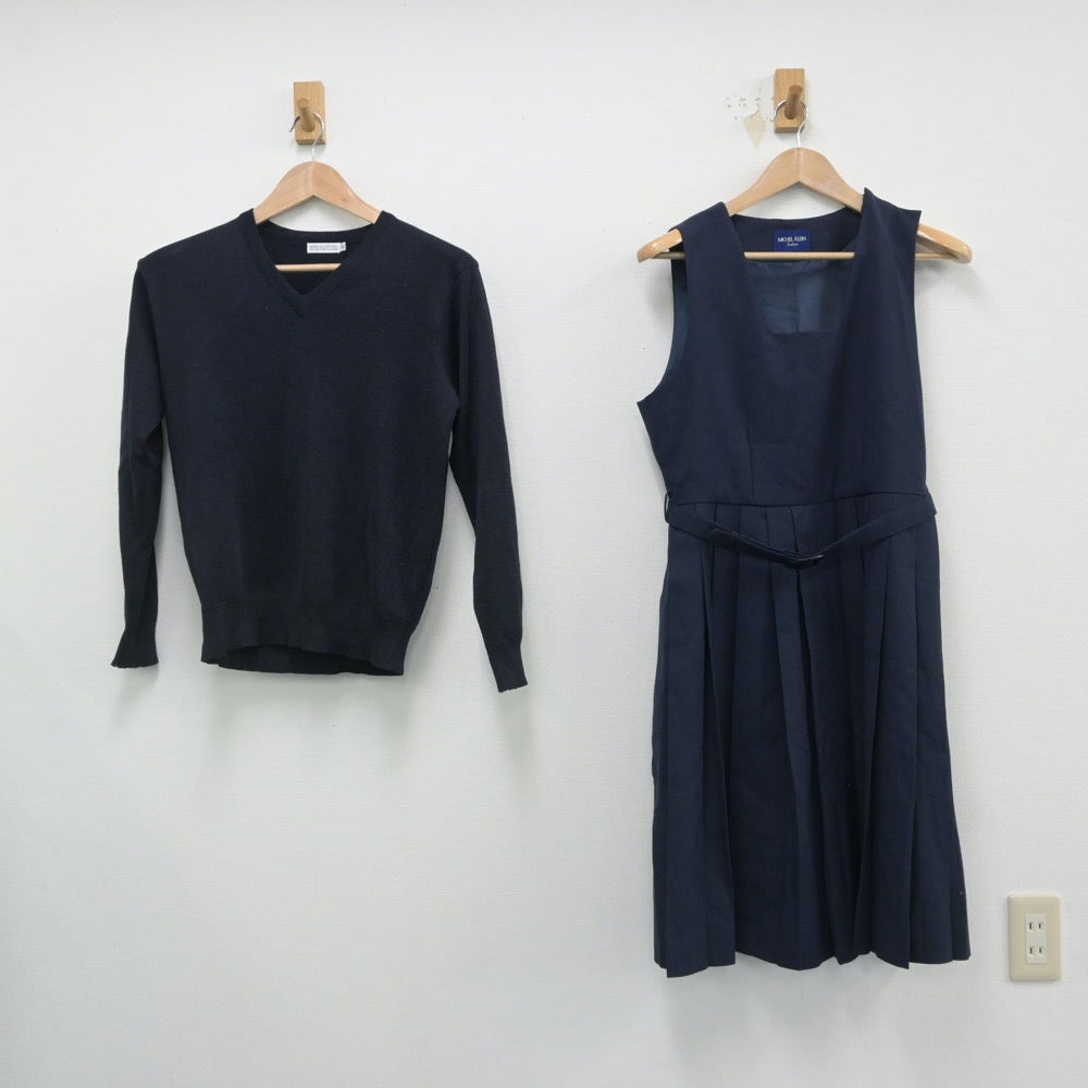 【中古】千葉県 逆井中学校 女子制服 5点（セーラー服・ニット・ジャンパースカート）sf015998