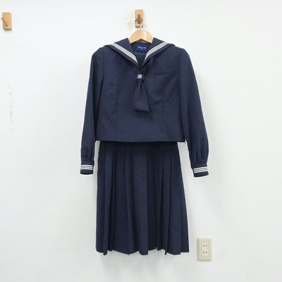 【中古】千葉県 逆井中学校 女子制服 3点（セーラー服・ジャンパースカート）sf015999