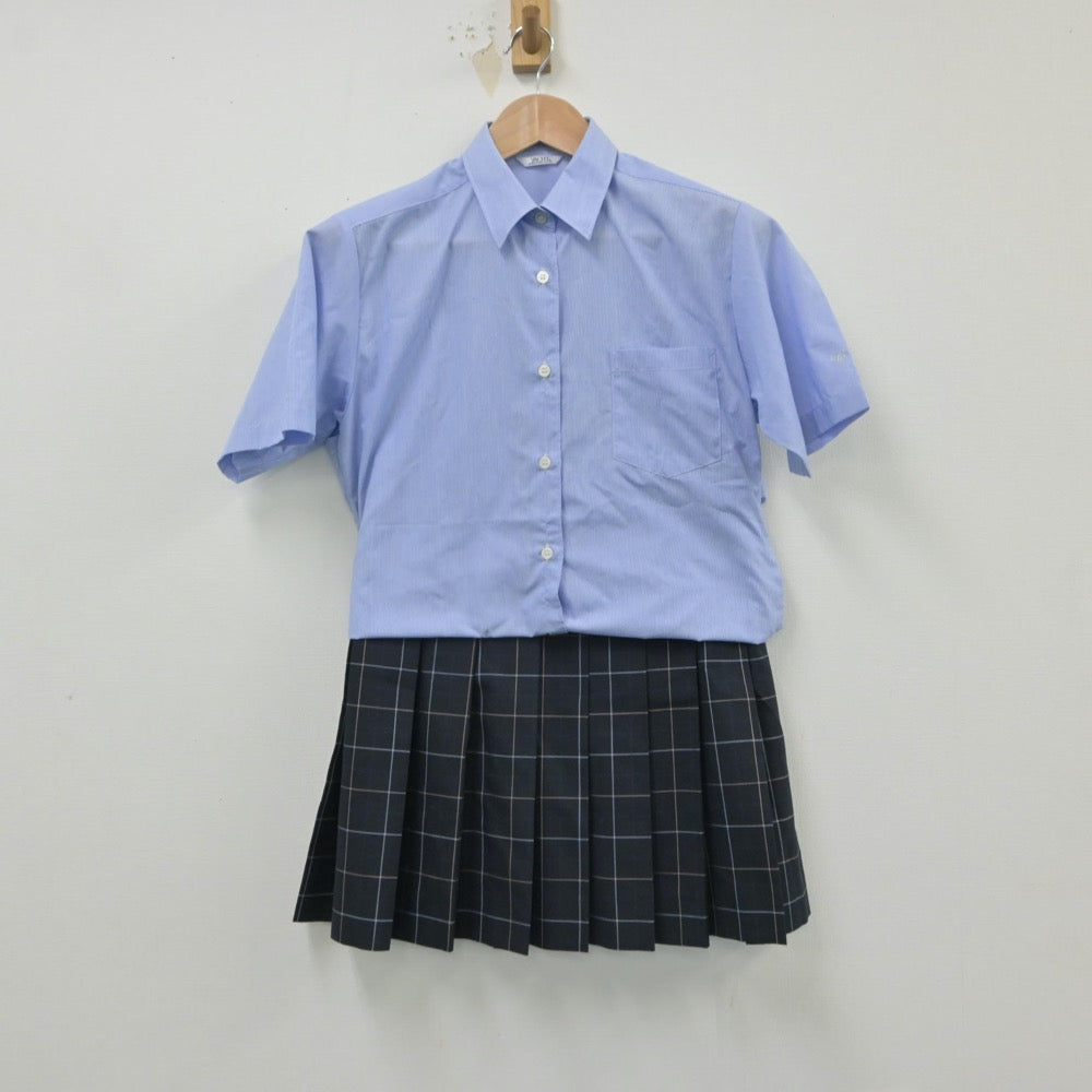 【中古】東京都 都立千歳ヶ丘高等学校 女子制服 2点（シャツ・スカート）sf016010