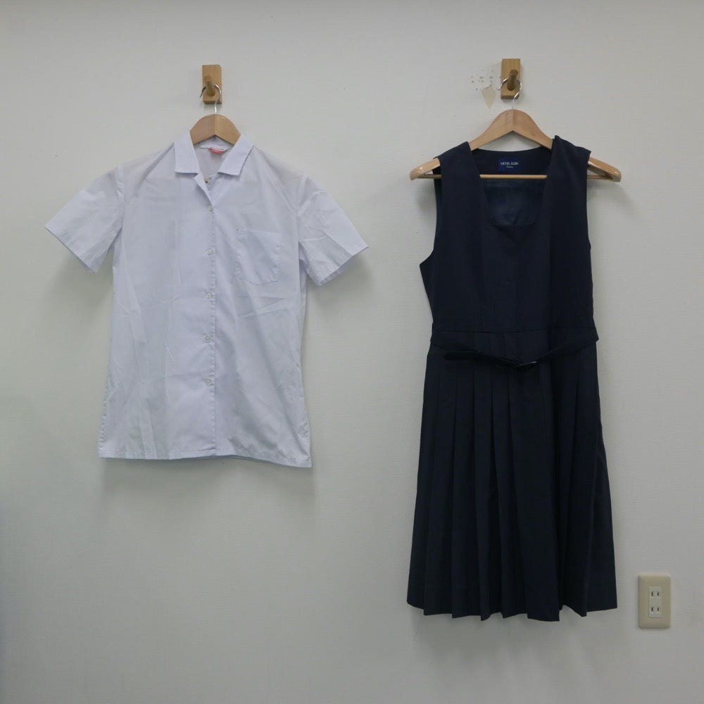 【中古】東京都 逆井中学校 女子制服 2点（シャツ・ジャンパースカート）sf016013