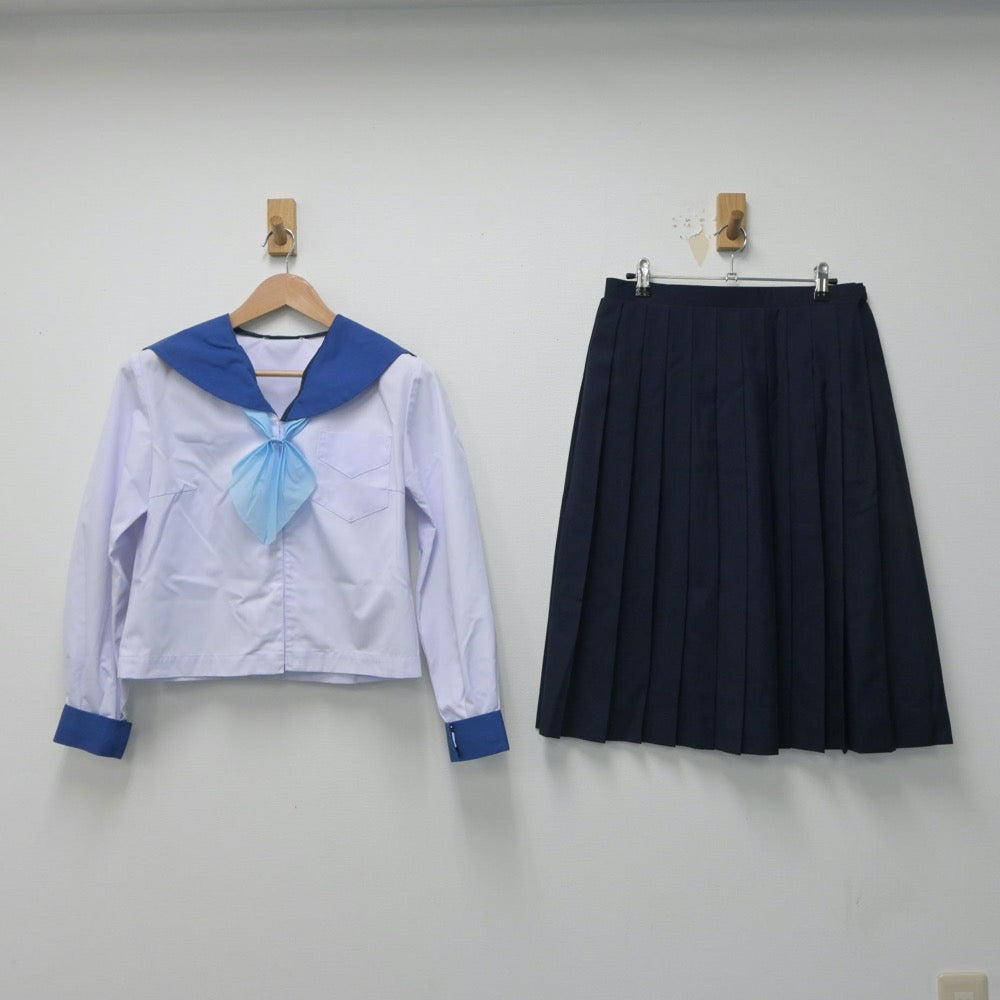 【中古】青森県 弘前市立第二中学校 女子制服 3点（セーラー服・スカート）sf016021