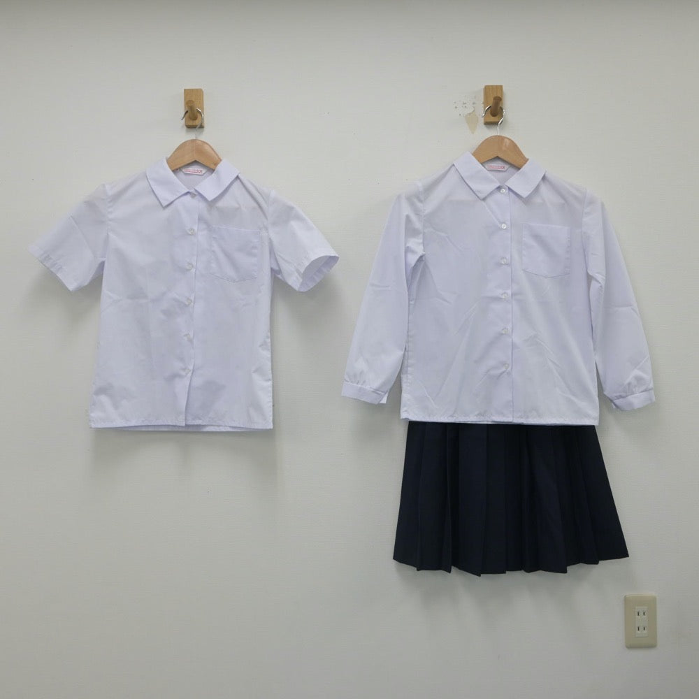 【中古】神奈川県 神奈川県川崎市立宮崎中学校 女子制服 3点（シャツ・スカート）sf016031