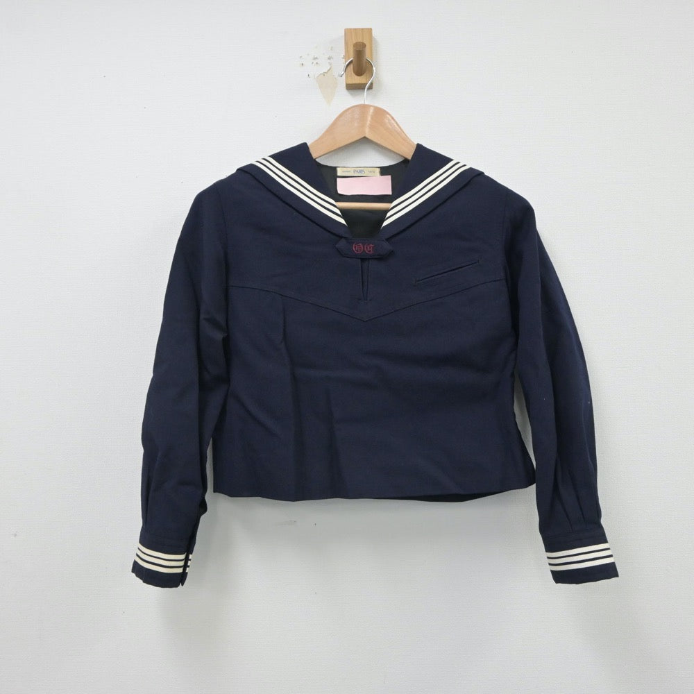 【中古】東京都 大妻女子中学校 女子制服 2点（セーラー服・ニット）sf016035