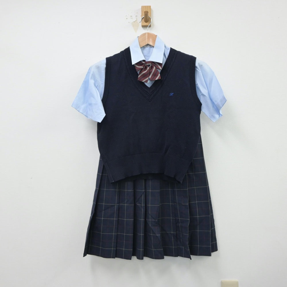 【中古】東京都 吉祥女子中学校 女子制服 3点（シャツ・ニットベスト・スカート）sf016039