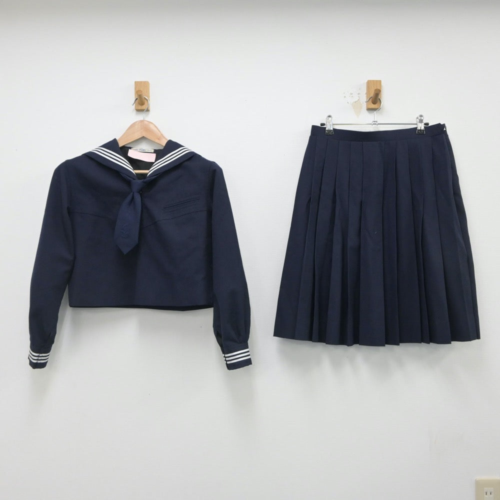 【中古】東京都 大妻多摩中学、高等学校 女子制服 5点（セーラー服・ニット・スカート）sf016042