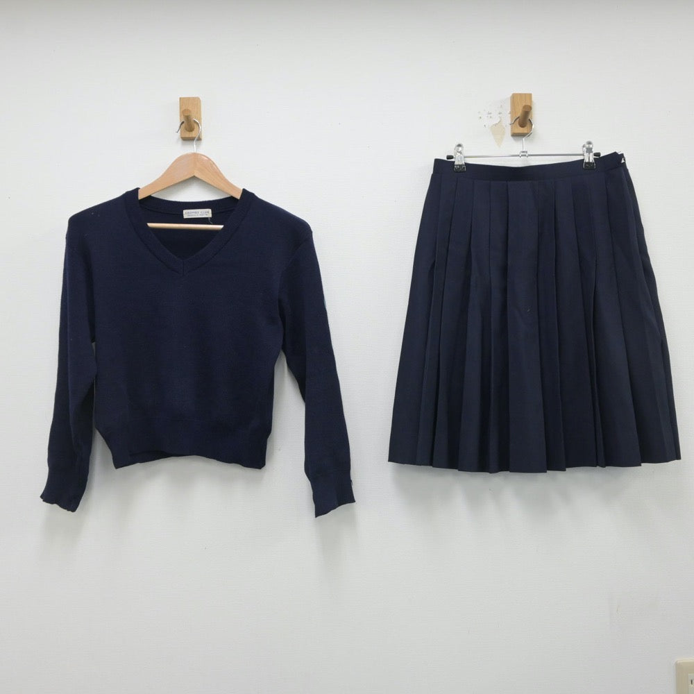 【中古】東京都 大妻多摩中学、高等学校 女子制服 5点（セーラー服・ニット・スカート）sf016042