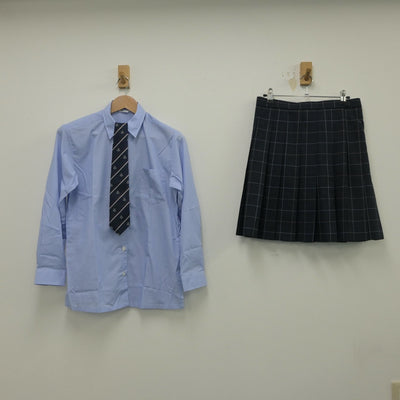 【中古】東京都 都立千歳ヶ丘高等学校 女子制服 4点（シャツ・スカート）sf016043