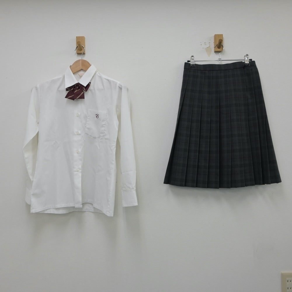 【中古】岐阜県 岐阜済美高等学校 女子制服 3点（シャツ・スカート）sf016047