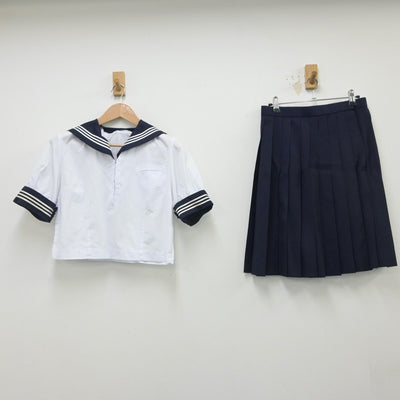 【中古】栃木県 栃木県女子高等学校 女子制服 4点（セーラー服・スカート）sf016052