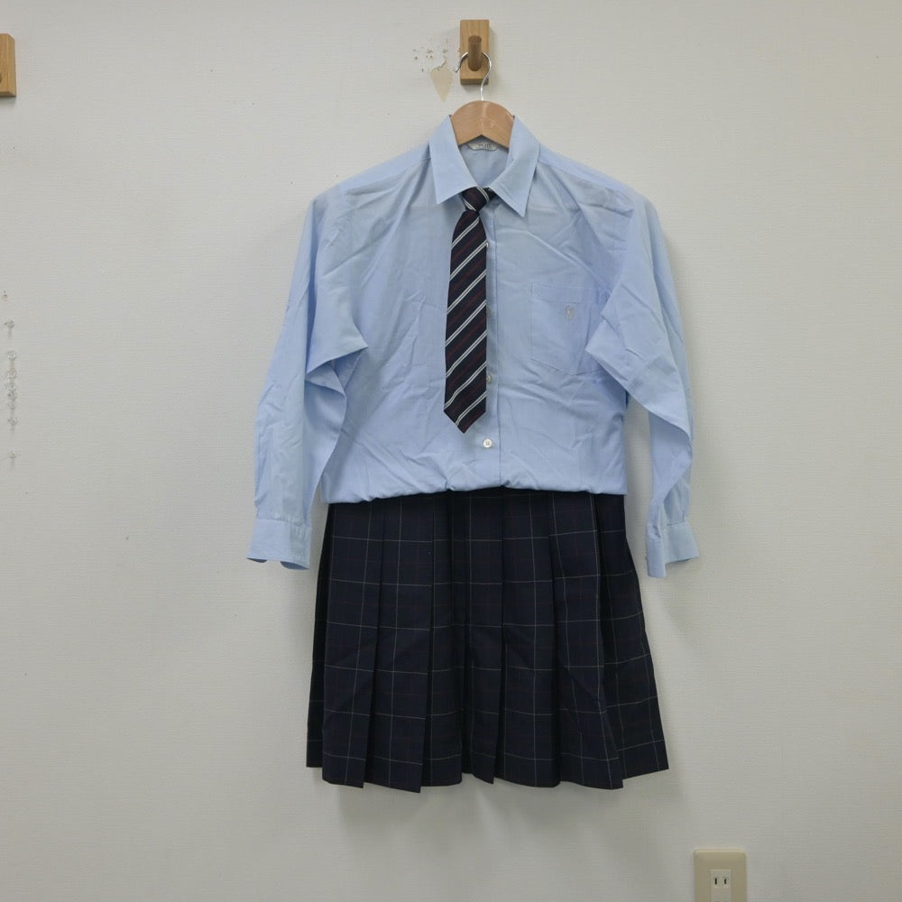 【中古】東京都 吉祥女子中学校 女子制服 4点（シャツ・ニット・スカート）sf016059