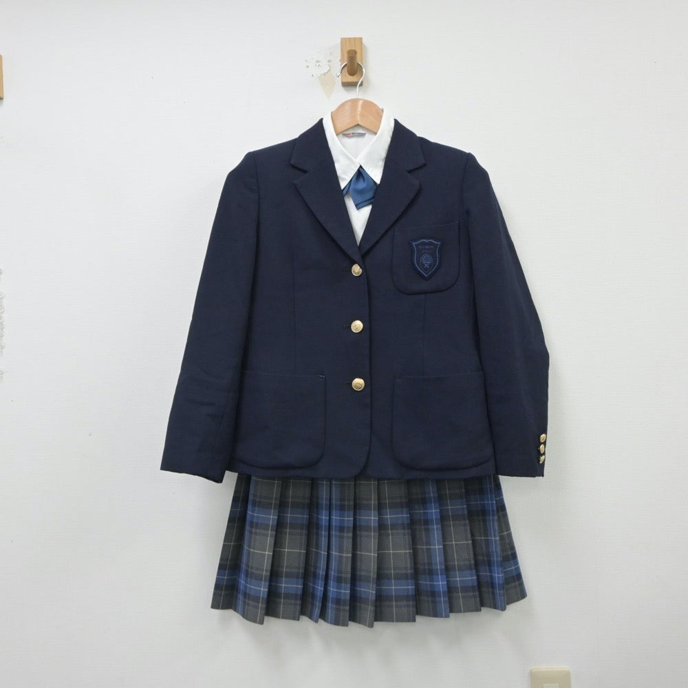 【中古】東京都 麹町学園女子中学高等学校 女子制服 5点（ブレザー・シャツ・ニット・スカート）sf016064