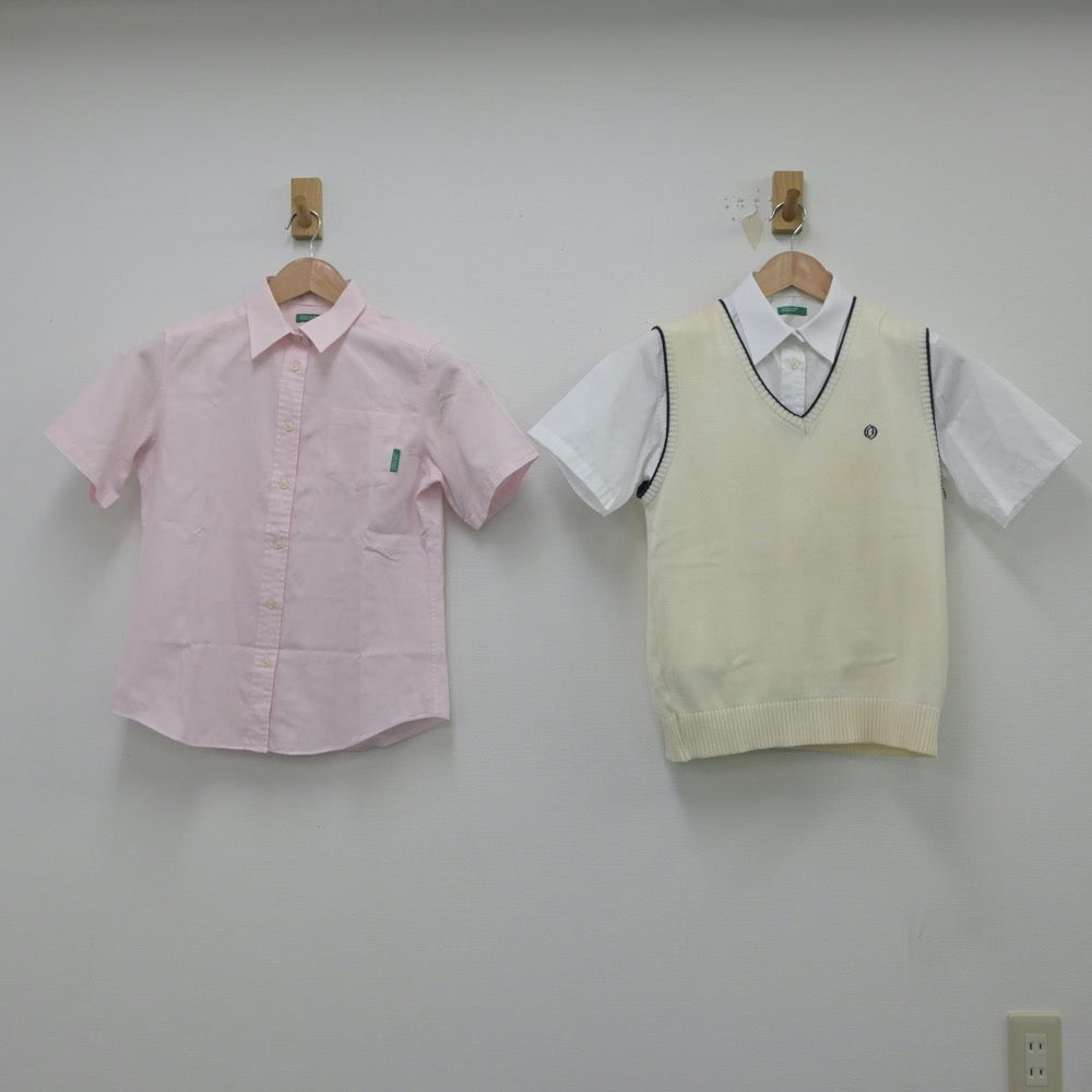 【中古】東京都 私立大森学園高等学校 女子制服 4点（ニットベスト・シャツ）sf016072