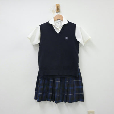 【中古】神奈川県 桐蔭学園高等学校 女子制服 5点（シャツ・ニットベスト・スカート）sf016081