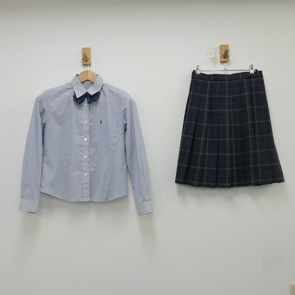 【中古】神奈川県 横浜清風高等学校 女子制服 3点（シャツ・スカート）sf016087