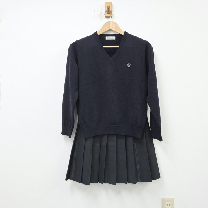 【中古】栃木県 宇都宮東高等学校・附属中学校 女子制服 2点（ニット・スカート）sf016098