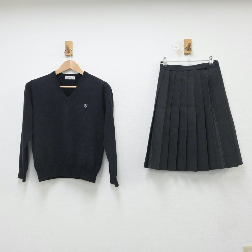 【中古】栃木県 宇都宮東高等学校・附属中学校 女子制服 2点（ニット・スカート）sf016098