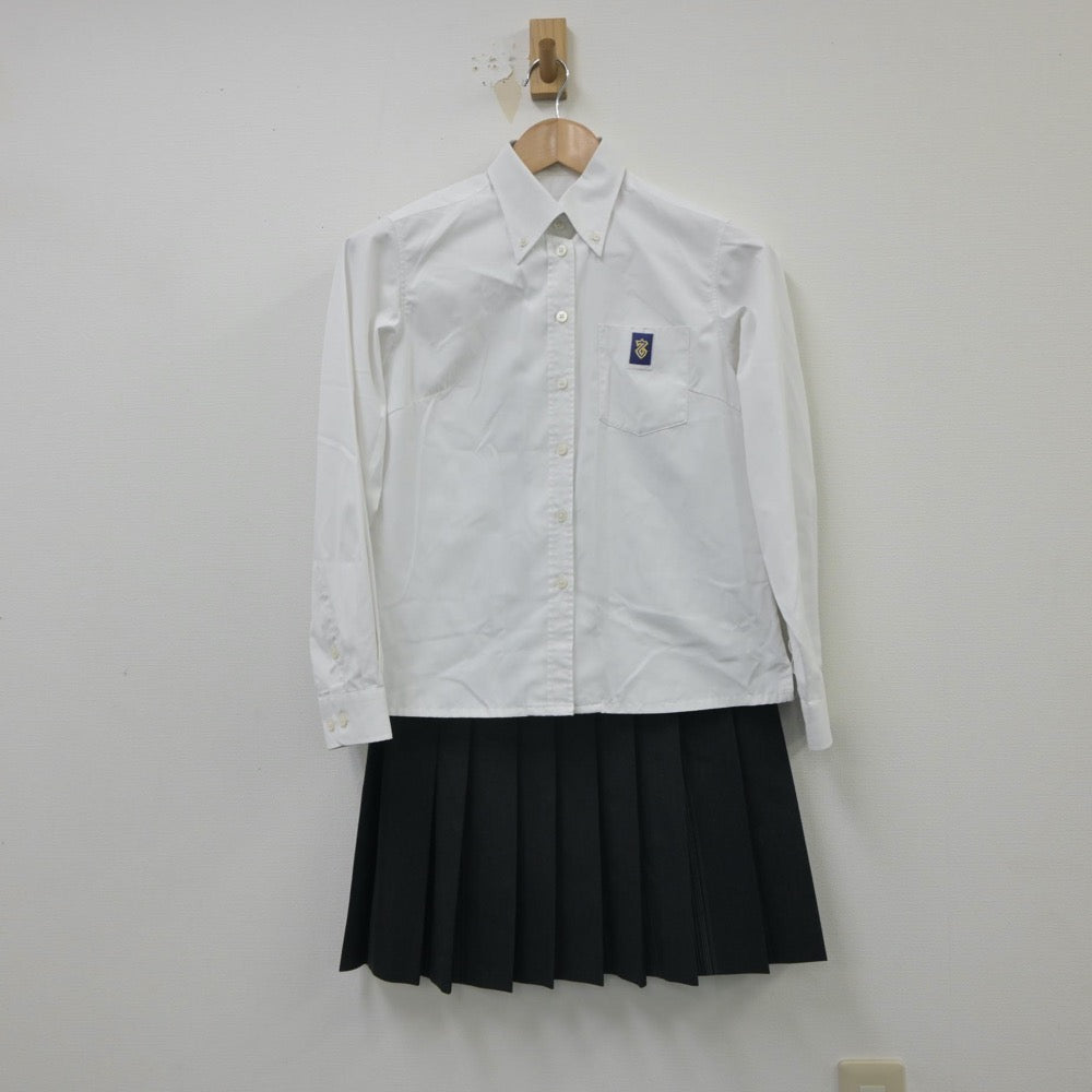 【中古】栃木県 宇都宮東高等学校・附属中学校 女子制服 3点（シャツ・ニット・スカート）sf016099