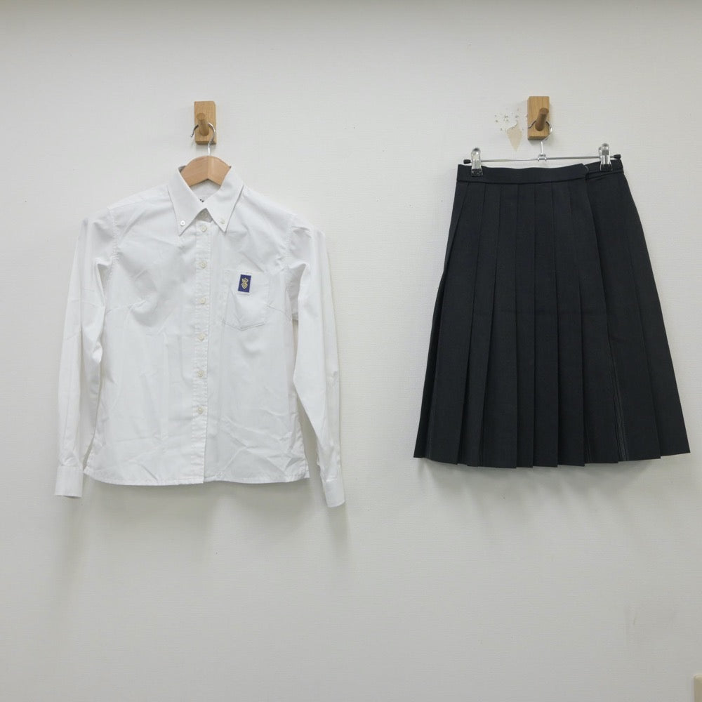 【中古】栃木県 宇都宮東高等学校・附属中学校 女子制服 3点（シャツ・ニット・スカート）sf016099