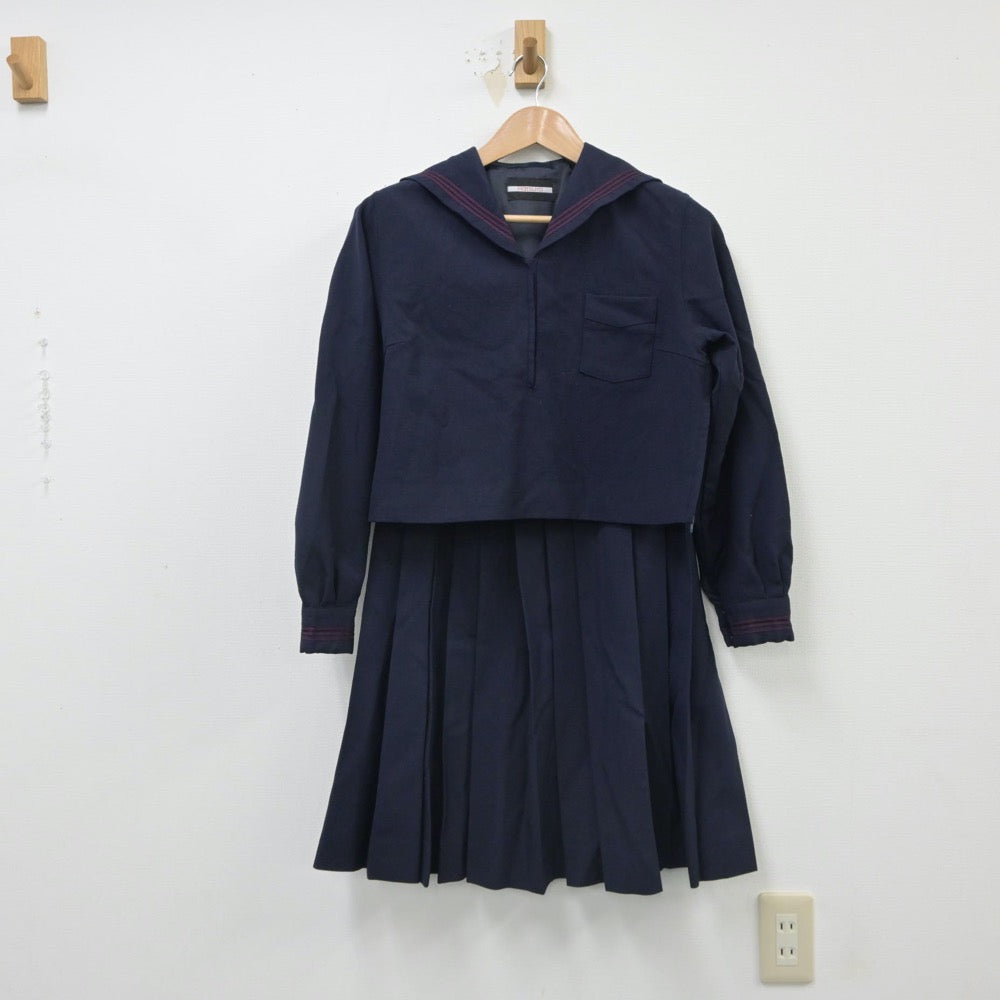 【中古】神奈川県 北鎌倉女子学園中学校･高等学校 女子制服 3点（セーラー服・ニット・スカート）sf016108