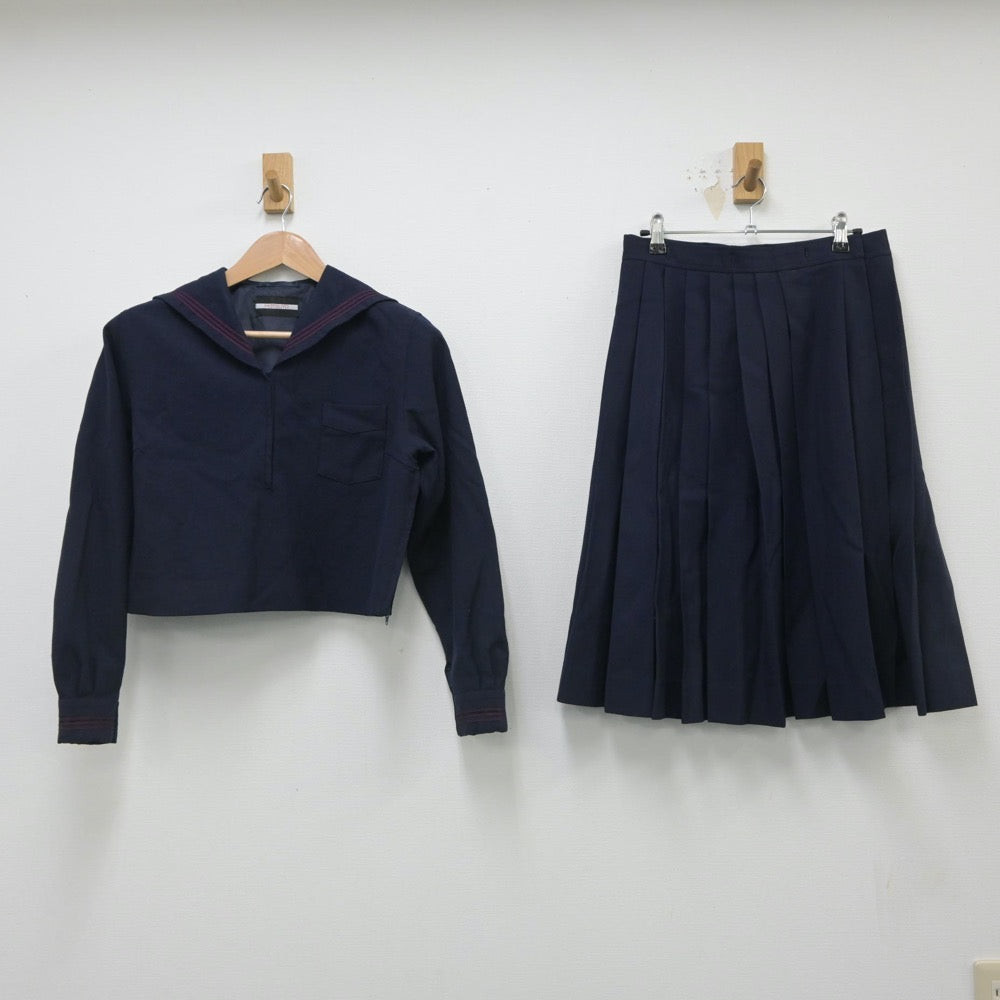 【中古】神奈川県 北鎌倉女子学園中学校･高等学校 女子制服 3点（セーラー服・ニット・スカート）sf016108