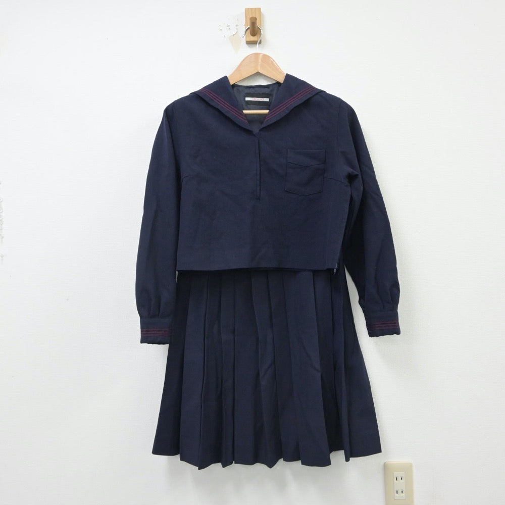 【中古】神奈川県 北鎌倉女子学園中学校･高等学校 女子制服 3点（セーラー服・ニット・スカート）sf016109