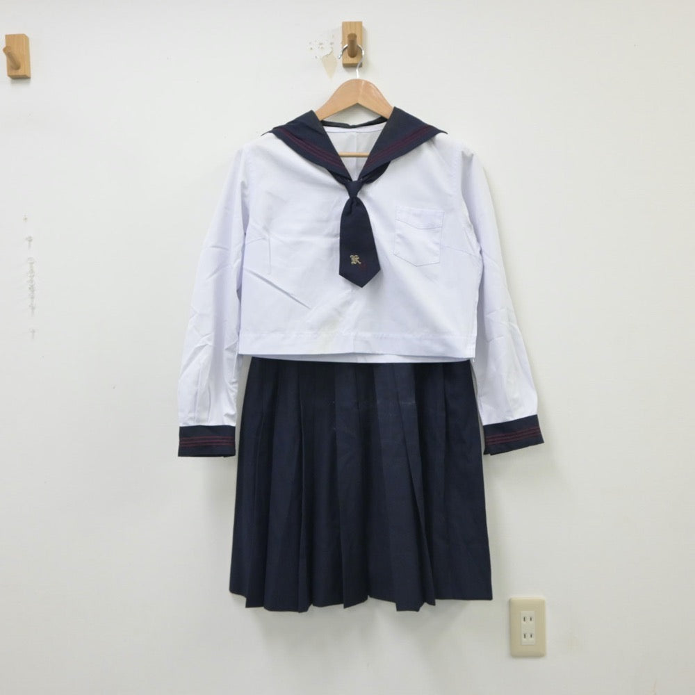 【中古】神奈川県 北鎌倉女子学園中学校･高等学校 女子制服 4点（セーラー服・ニット・スカート）sf016112