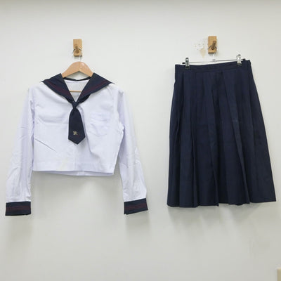 【中古】神奈川県 北鎌倉女子学園中学校･高等学校 女子制服 4点（セーラー服・ニット・スカート）sf016112