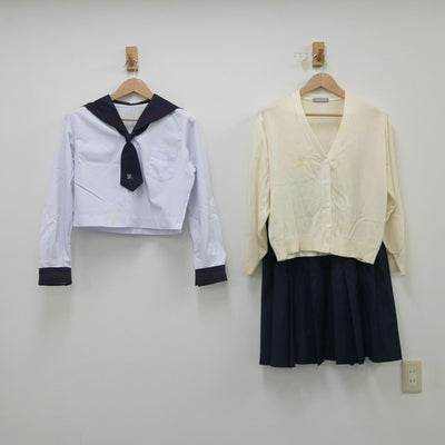 【中古】神奈川県 北鎌倉女子学園中学校･高等学校 女子制服 4点（セーラー服・ニット・スカート）sf016112