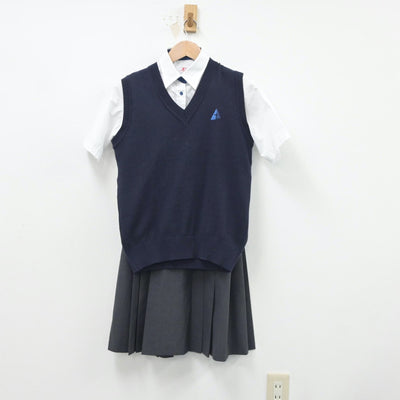 【中古】神奈川県 アレセイア湘南高等学校 女子制服 5点（シャツ・シャツ・ニットベスト・スカート）sf016118