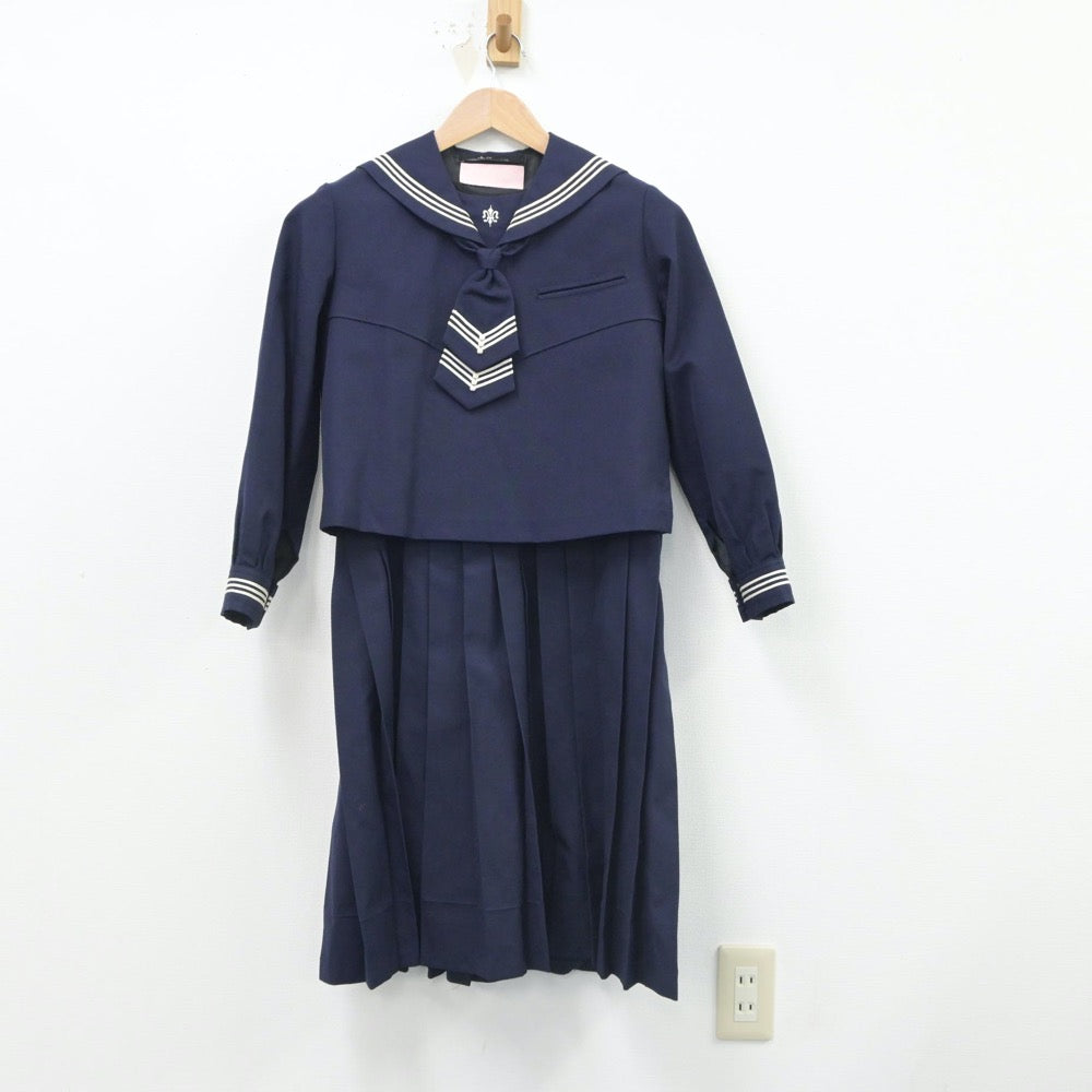 【中古】神奈川県 湘南白百合学園中学・高等学校 女子制服 3点（セーラー服・スカート）sf016123