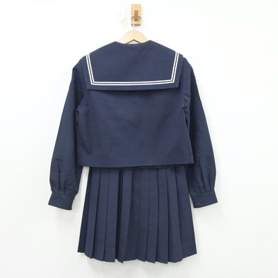 【中古】富山県 入善西中学校 女子制服 4点（セーラー服・スカート）sf016135