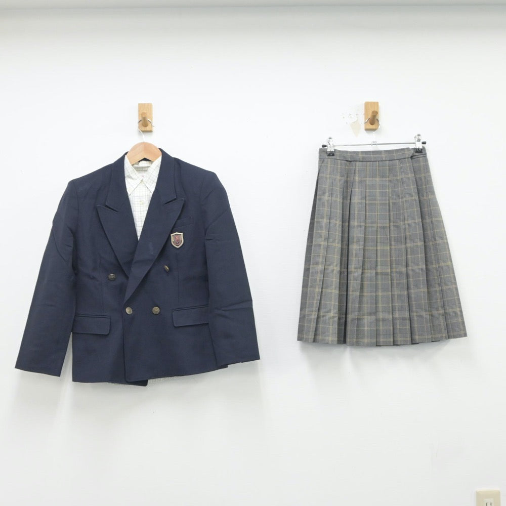 【中古】富山県 入善高等学校 女子制服 4点（ブレザー・シャツ・スカート）sf016143