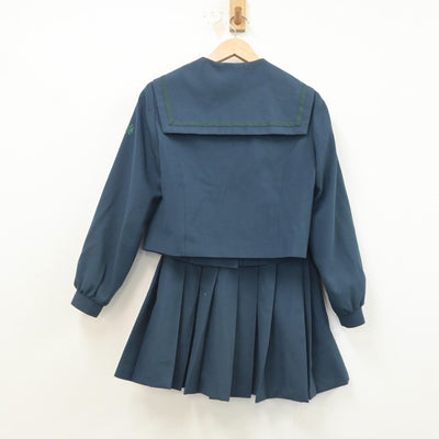 【中古】大分県 鶴崎工業高等学校 女子制服 2点（セーラー服・スカート）sf016148