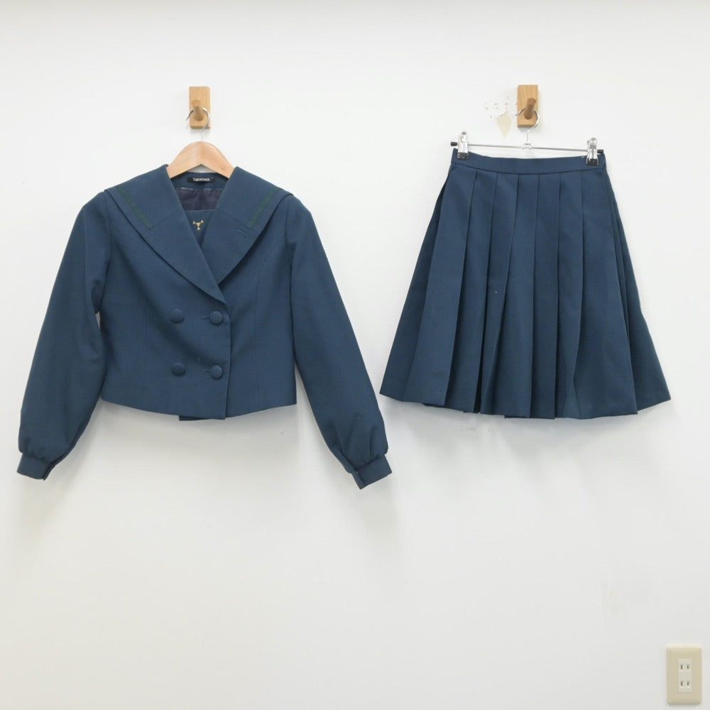 【中古】大分県 鶴崎工業高等学校 女子制服 2点（セーラー服・スカート）sf016148