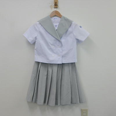 【中古】大分県 鶴崎工業高等学校 女子制服 2点（セーラー服・スカート）sf016150