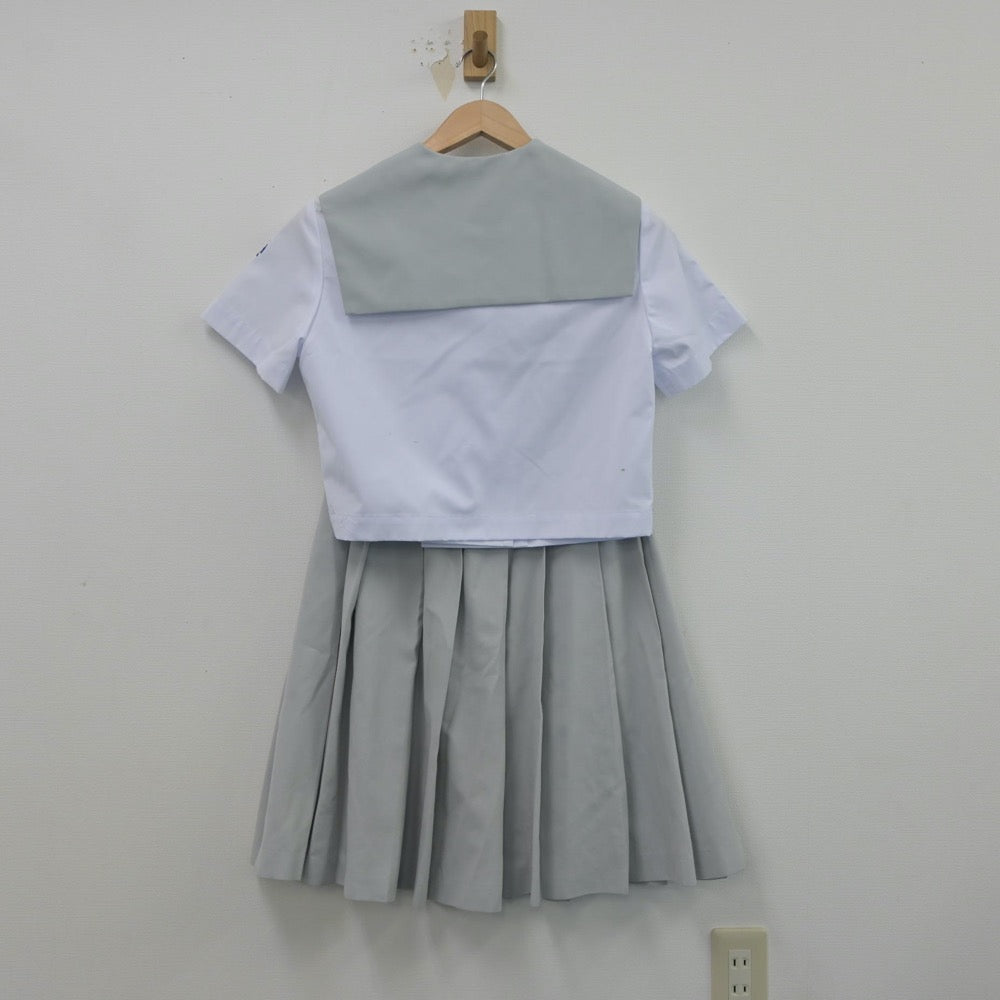 【中古】大分県 鶴崎工業高等学校 女子制服 2点（セーラー服・スカート）sf016150