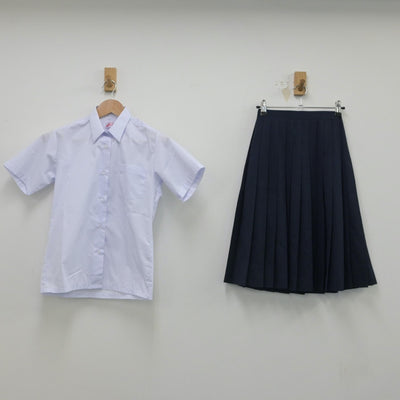 【中古】埼玉県 大原中学校 女子制服 3点（シャツ・ニットベスト・スカート）sf016155