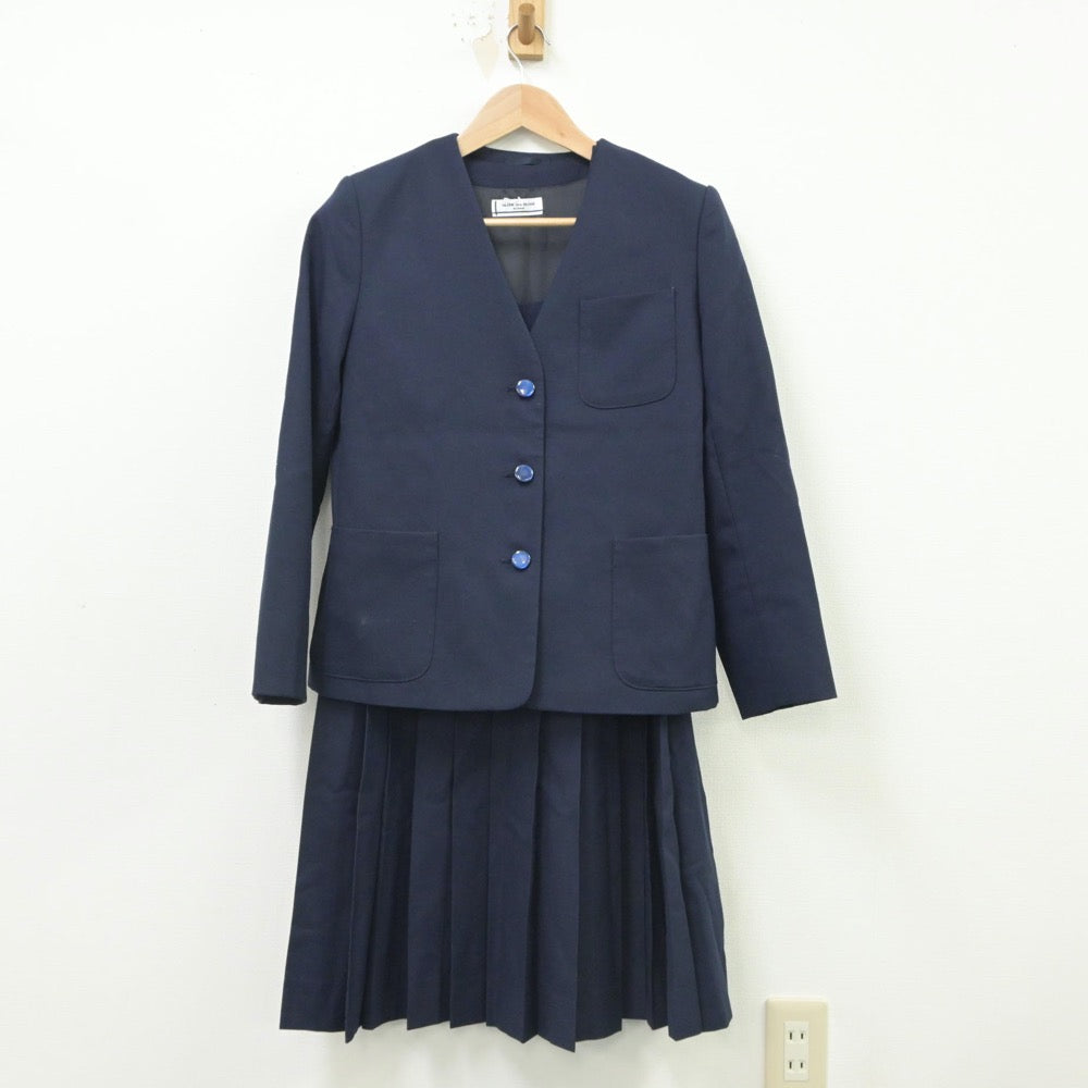 【中古】群馬県 第四中学校 女子制服 2点（ブレザー・ジャンパースカート）sf016167