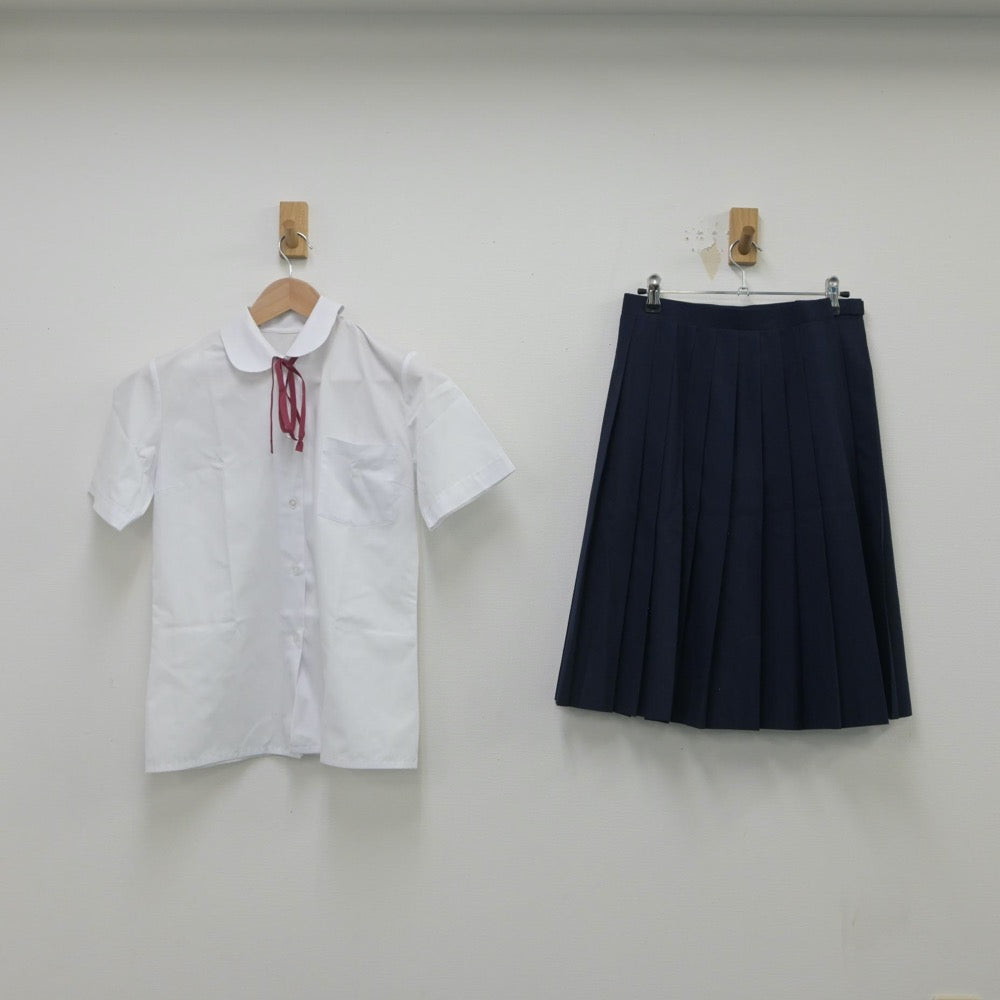 【中古】群馬県 第四中学校 女子制服 3点（シャツ・スカート）sf016168