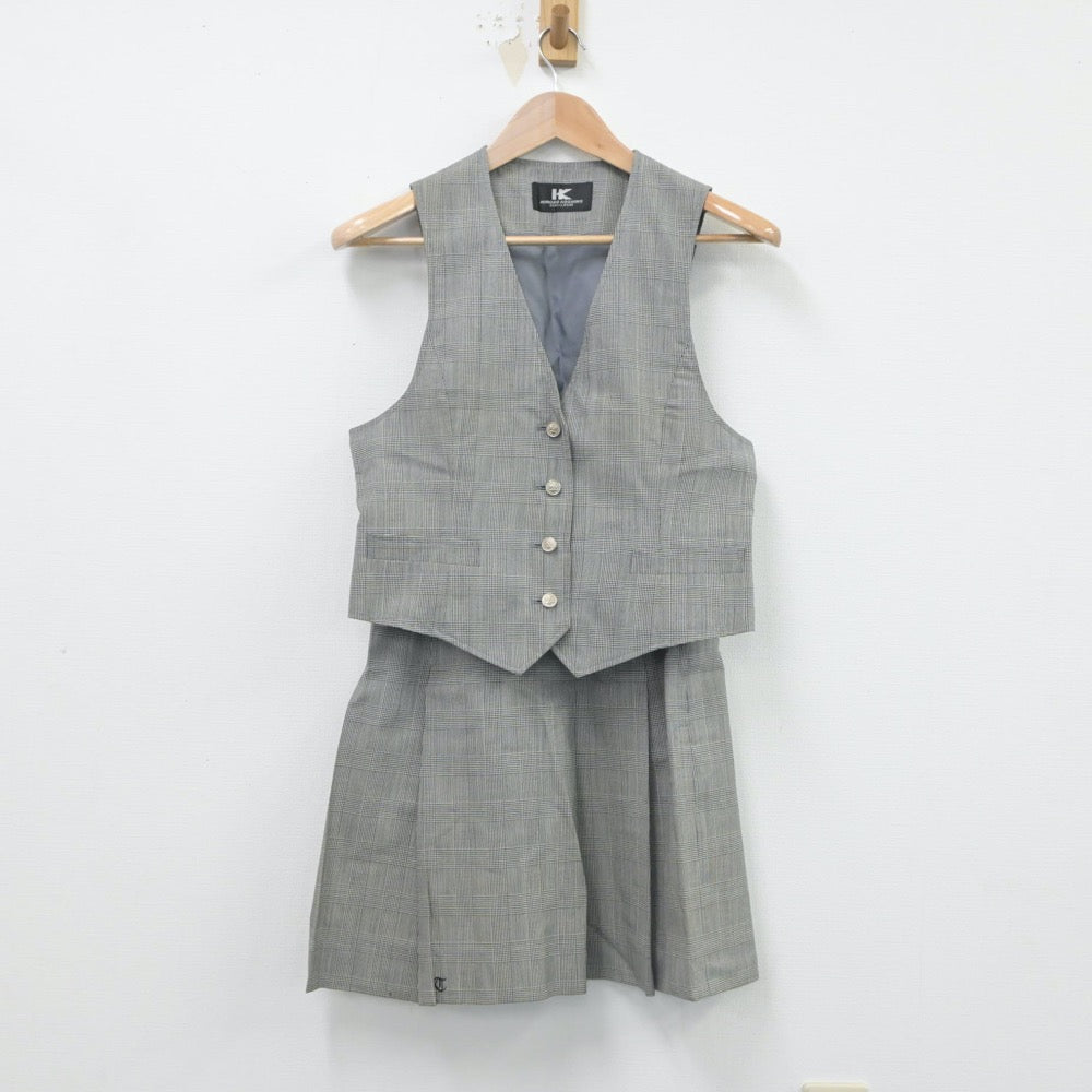 【中古】茨城県 東洋大学附属牛久高等学校 女子制服 2点（ベスト・スカート）sf016177