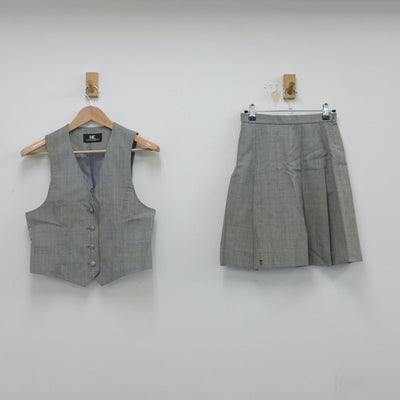 【中古】茨城県 東洋大学附属牛久高等学校 女子制服 2点（ベスト・スカート）sf016177