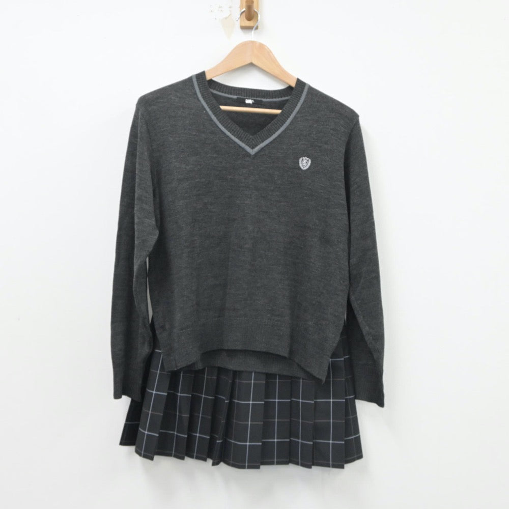 【中古】埼玉県 埼玉栄高等学校 女子制服 2点（ニット・スカート）sf016187