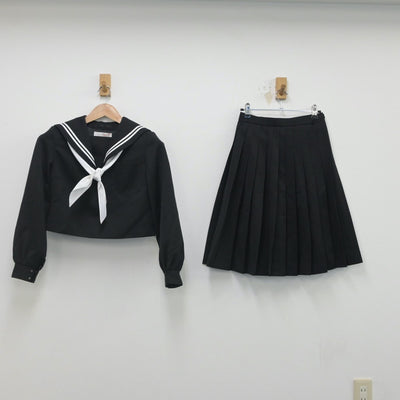 【中古】愛知県 音羽中学校 女子制服 3点（セーラー服・スカート）sf016191