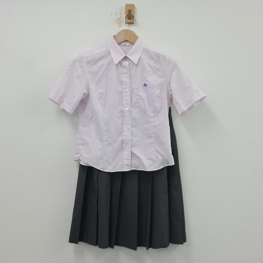 【中古】群馬県 伊勢崎高等学校 女子制服 4点（シャツ・ニットベスト・スカート）sf016199