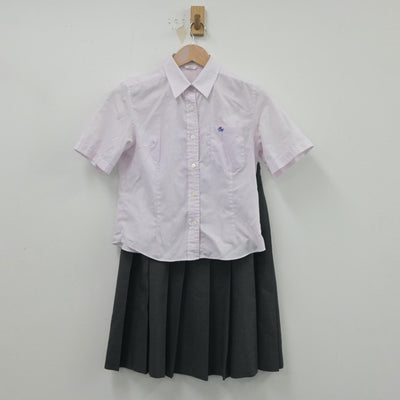 【中古】群馬県 伊勢崎高等学校 女子制服 4点（シャツ・ニットベスト・スカート）sf016199