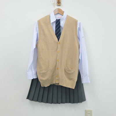 【中古】埼玉県 本庄第一高等学校 女子制服 5点（シャツ・ニットベスト・スカート）sf016209